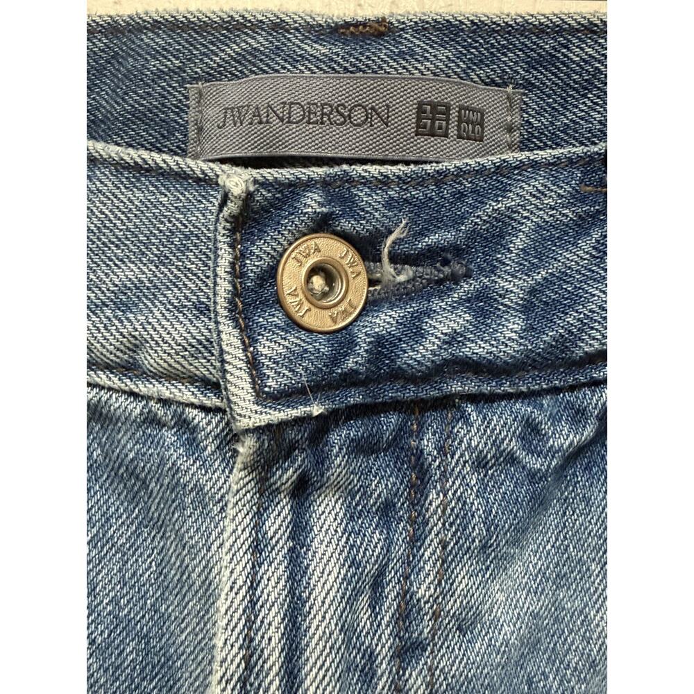JW Anderson x Uniqlo Straight Jeans High Rise Medium Wash Women’s 32” Waist - Picture 3 of 11